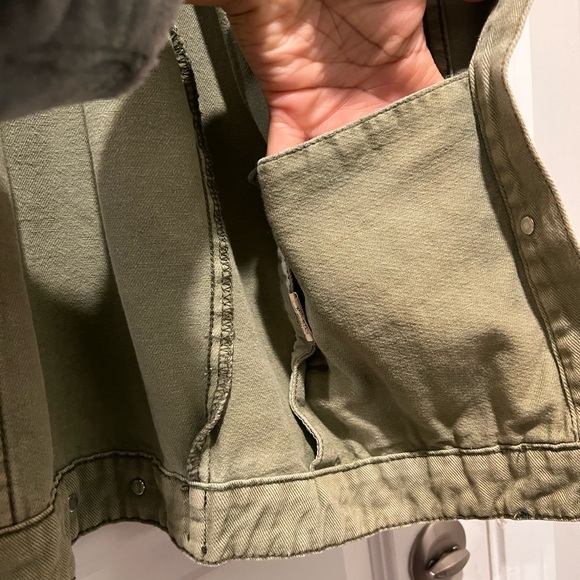 Naked Wardrobe Green distressed denim jacket - Picture 8 of 10